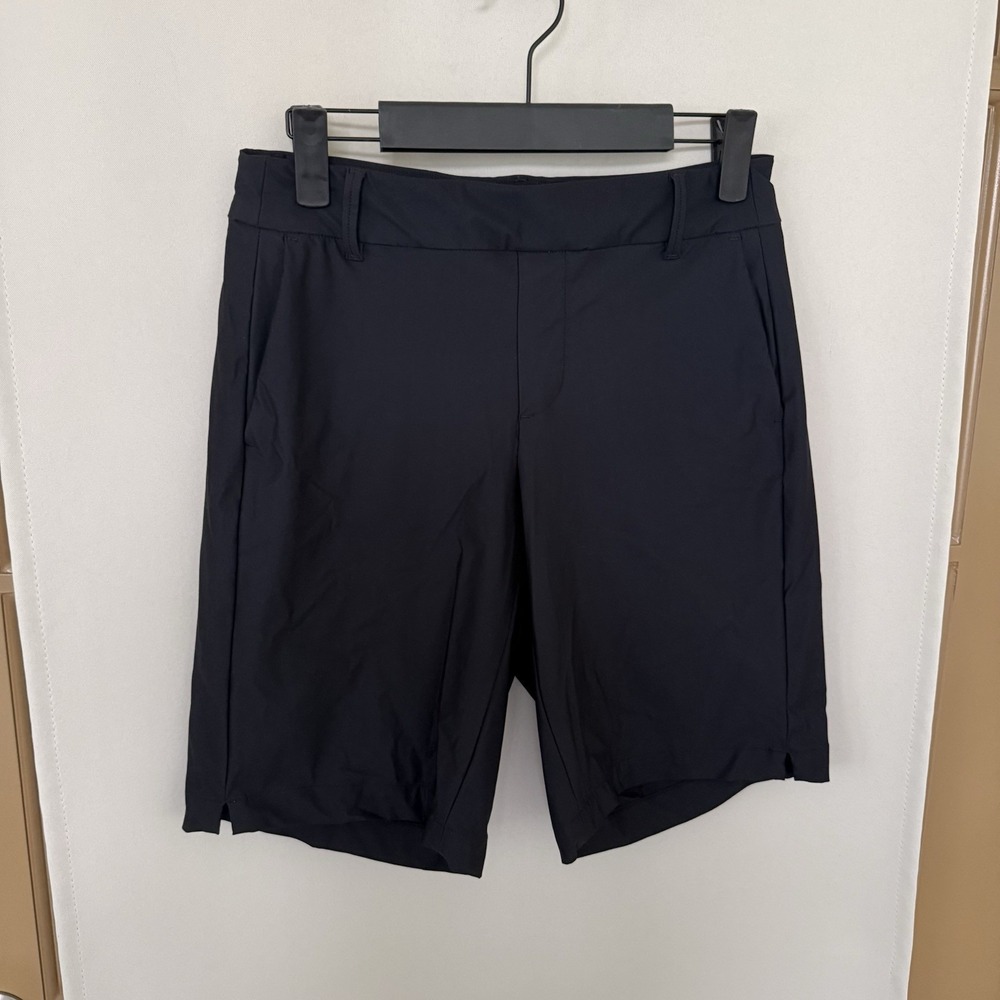 Spanx Womens XS Black Pull On Bermuda Casual Shorts Pockets Mid Rise